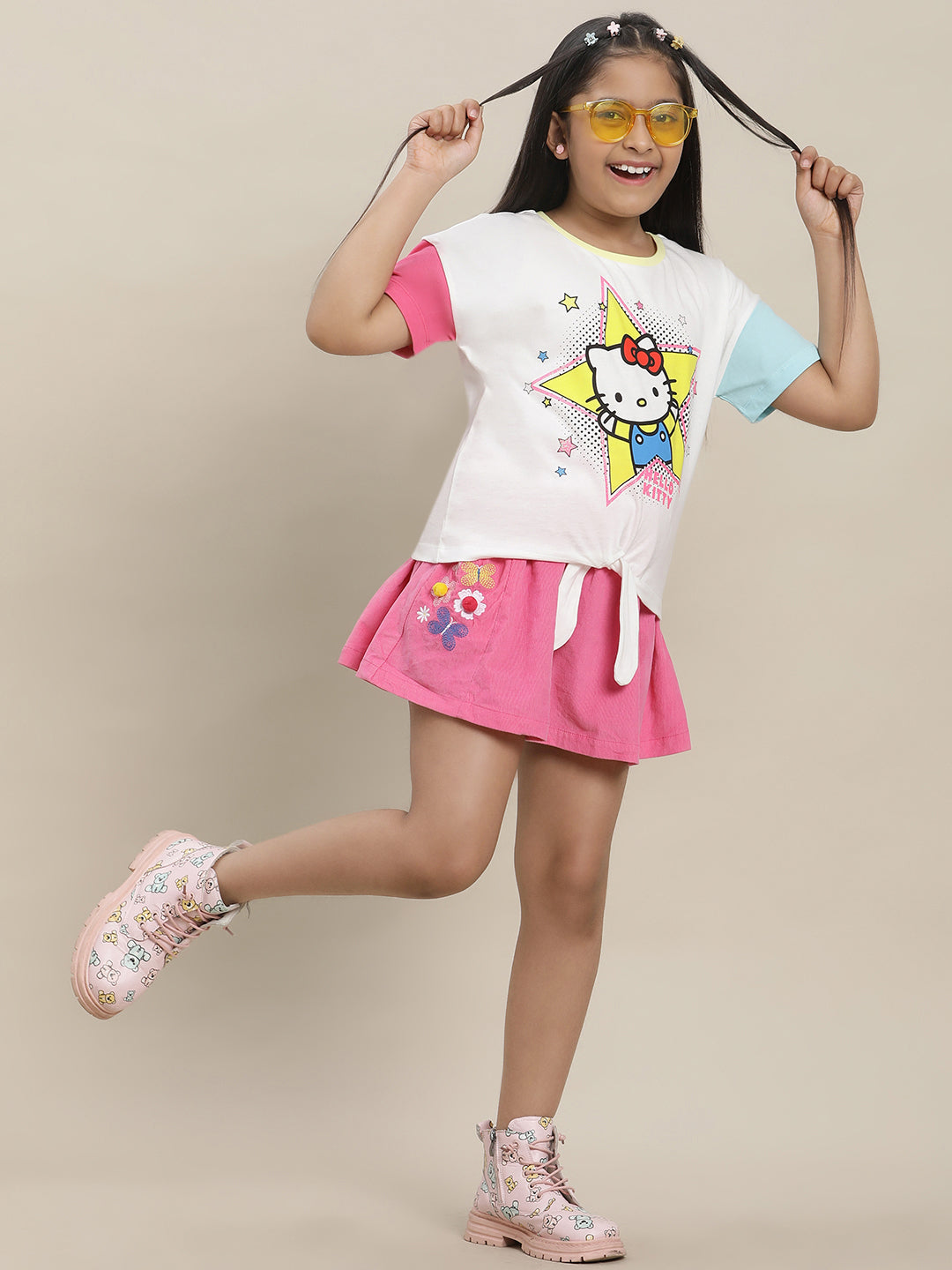 Hello Kitty Regular Fit Tshirt For Girls