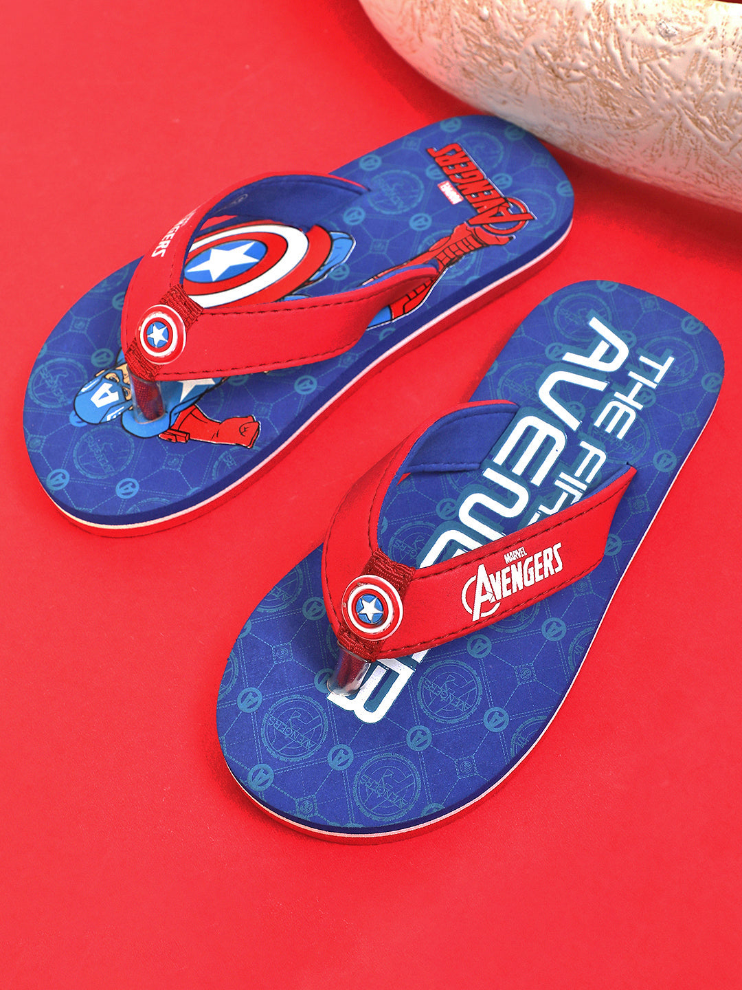 Captain America Royal Blue Flip-Flops For Kids Boys