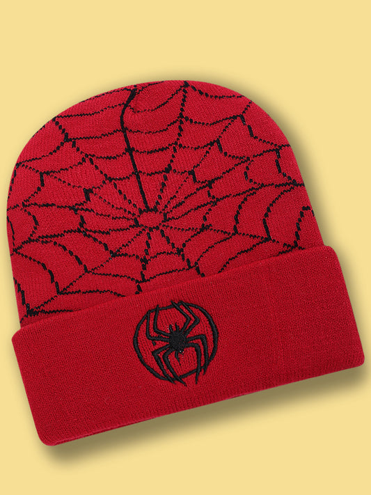 Kids Boys Spiderman Bright Red Beanies