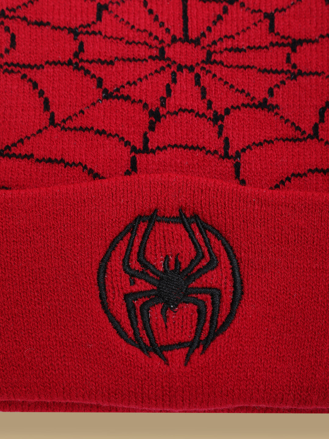 Kids Boys Spiderman Bright Red Beanies