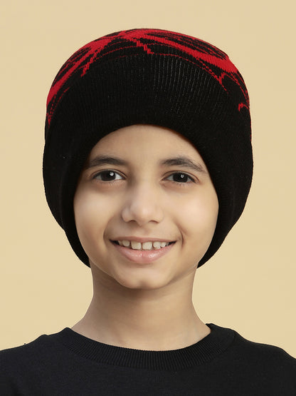 Kids Boys Spiderman Black Beanies