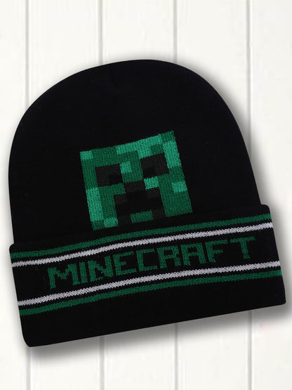 Kids Boys Minecraft Black Beanies