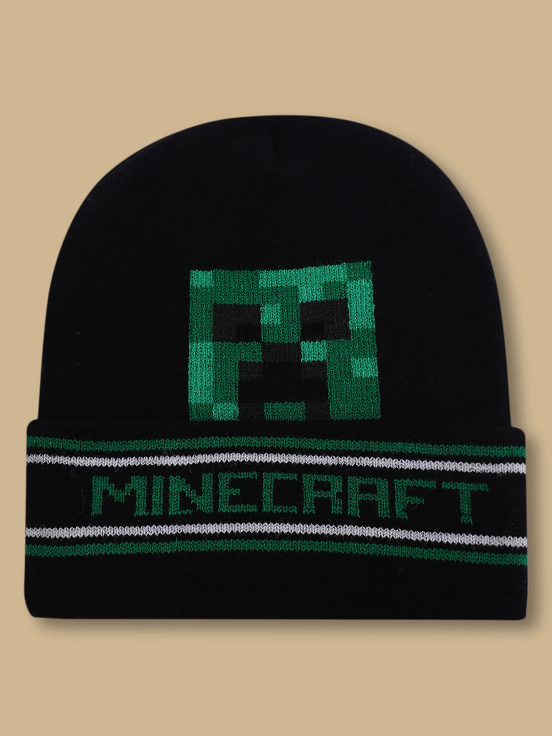 Kids Boys Minecraft Black Beanies