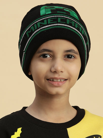 Kids Boys Minecraft Black Beanies