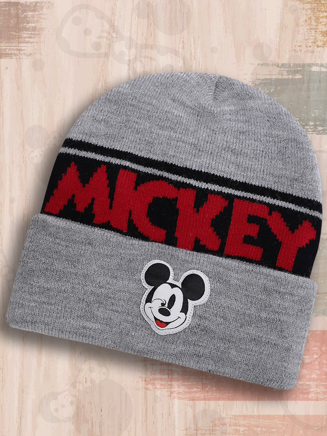 Kids Boys Mickey & Friends Grey Beanies