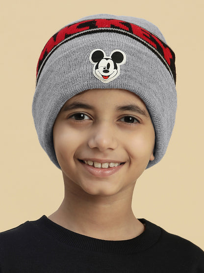 Kids Boys Mickey & Friends Grey Beanies