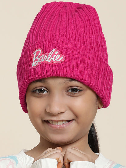 Kids Girls Barbie Pink Beanies