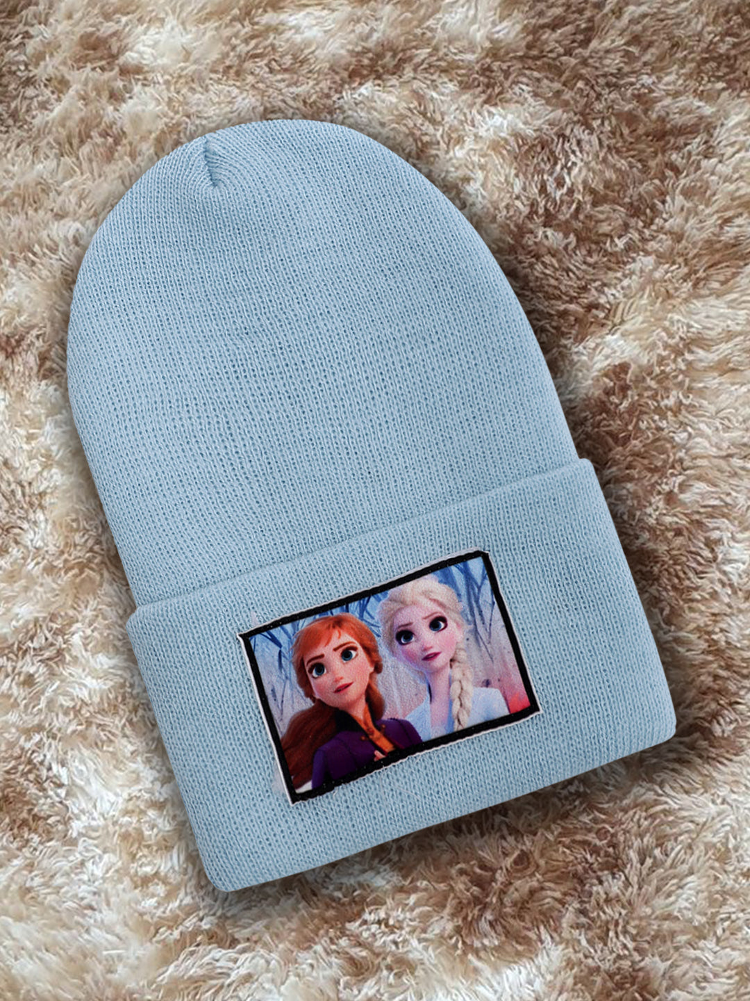 Kids Girls Frozen Light Blue Beanies