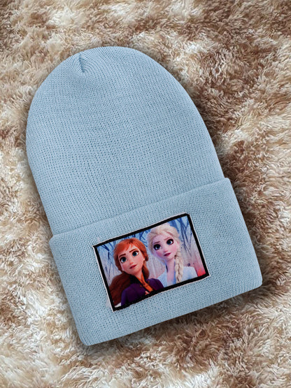 Kids Girls Frozen Light Blue Beanies