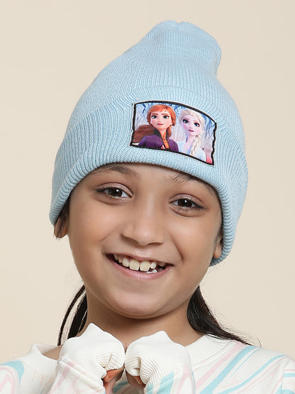 Kids Girls Frozen Light Blue Beanies