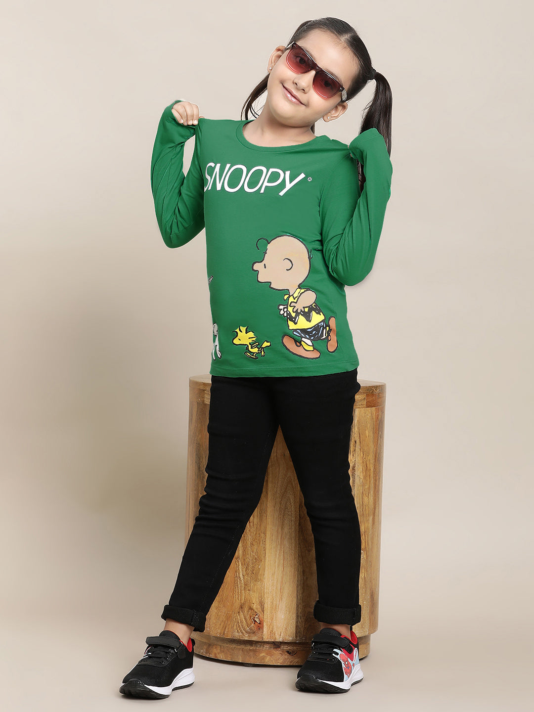 Peanuts Green Tshirt For Girls