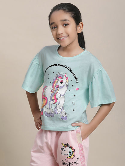 Unicorns Regular Fit Tshirt For Girls