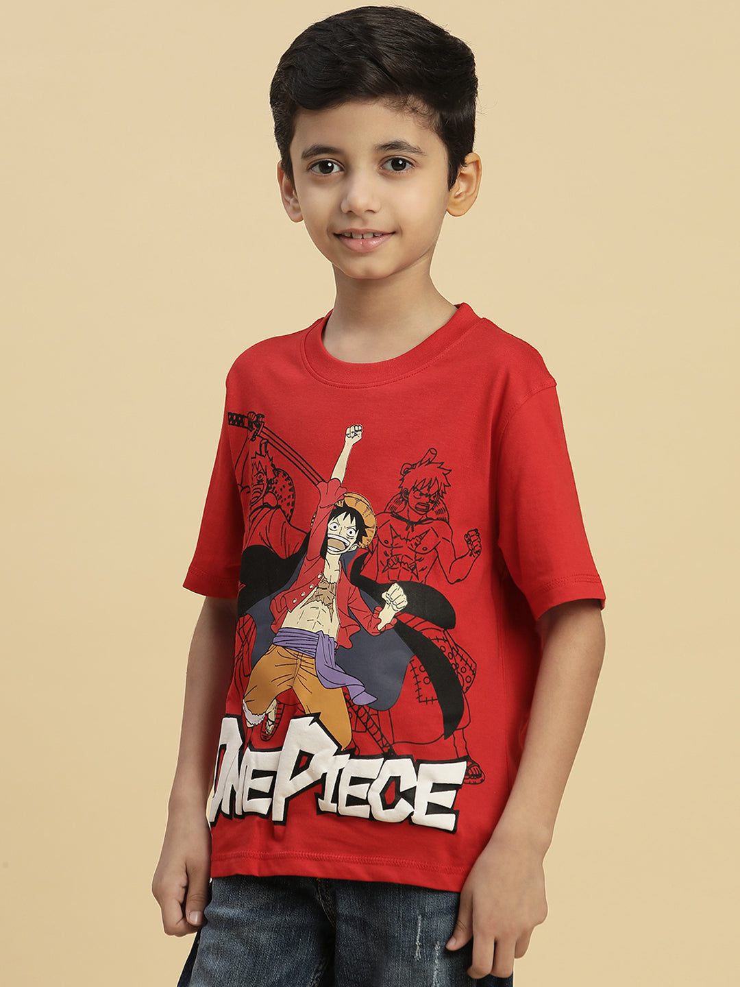 One Piece Red Tshirt For Boys