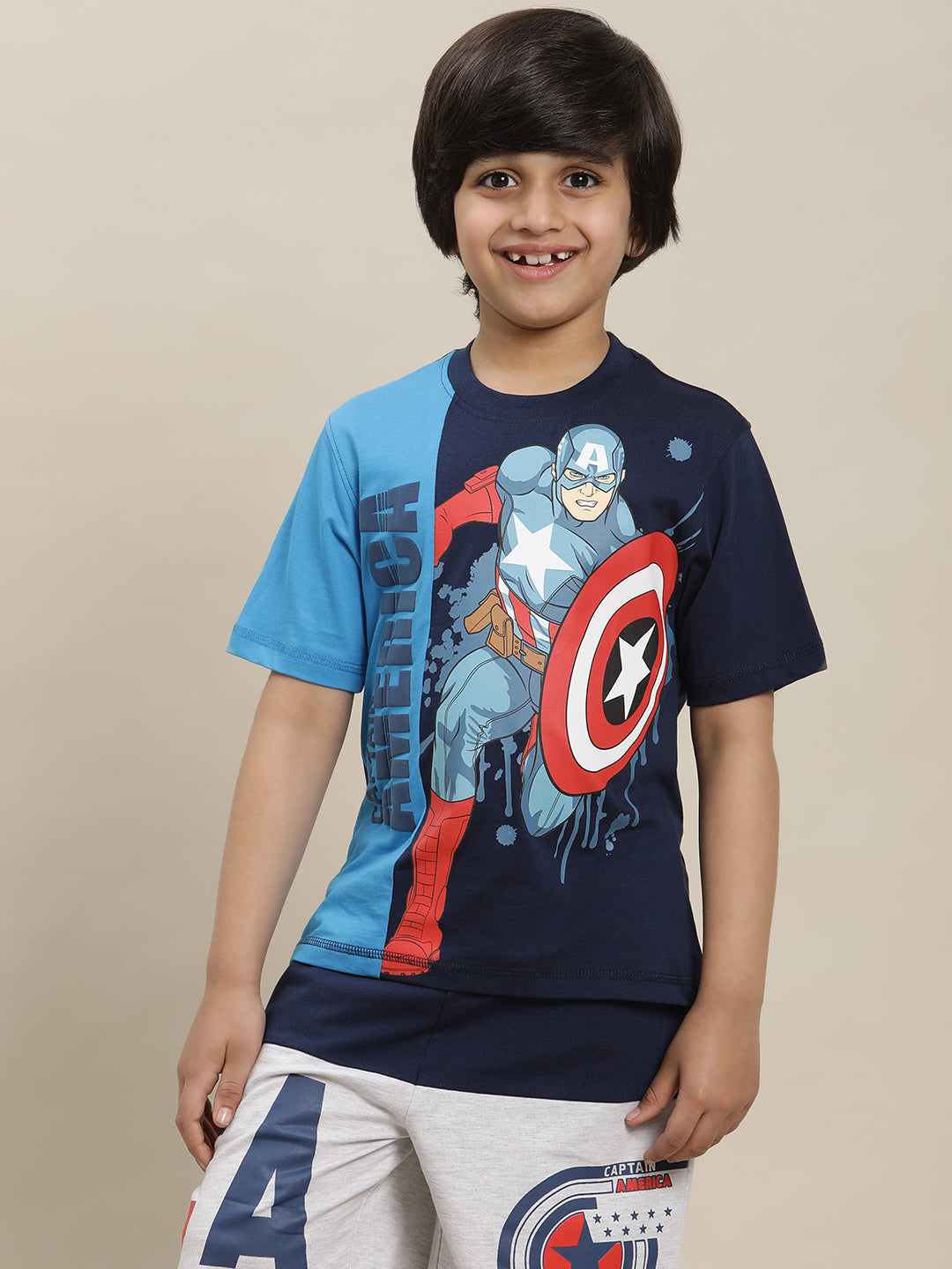 Captain America Regular Fit Tshirt For Boys