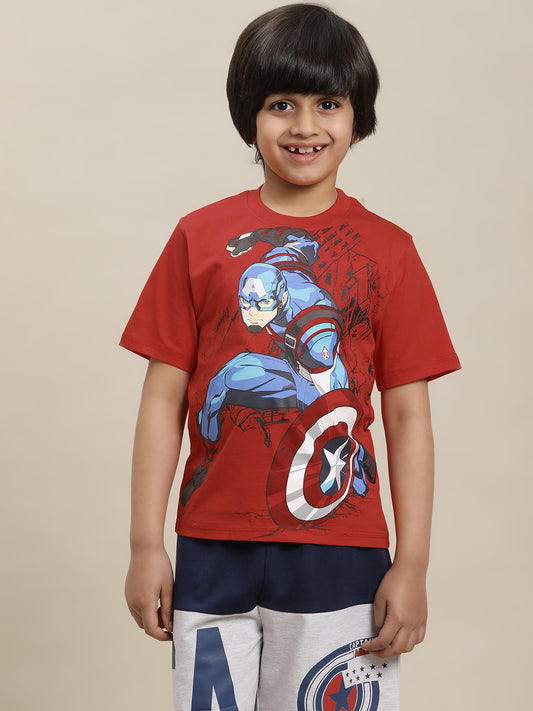 Captain America Regular Fit Tshirt For Boys