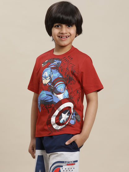 Captain America Regular Fit Tshirt For Boys