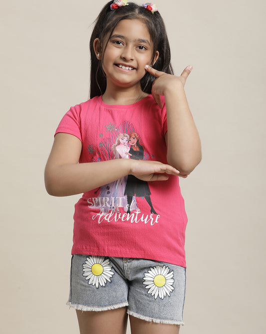 Frozen Regular Fit Tshirt For Girls