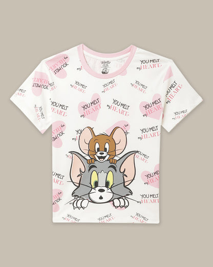 Tom & Jerry Relaxed Fit Tshirt For Girls