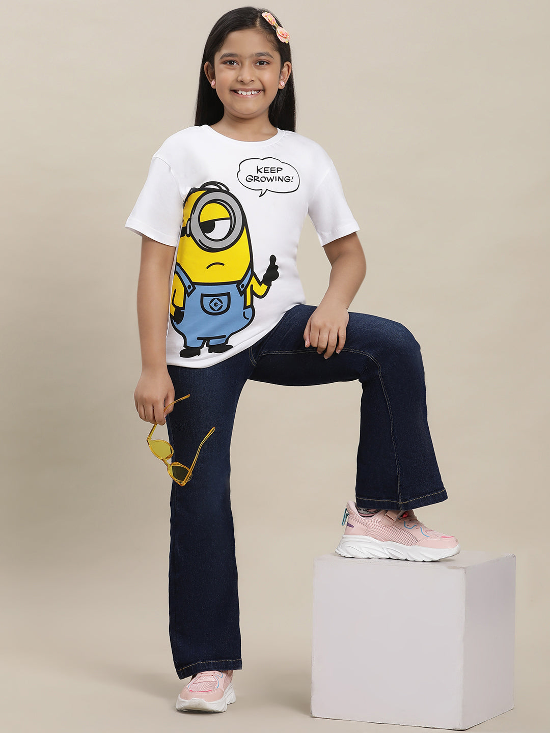 Minions Regular Fit Tshirt For Girls