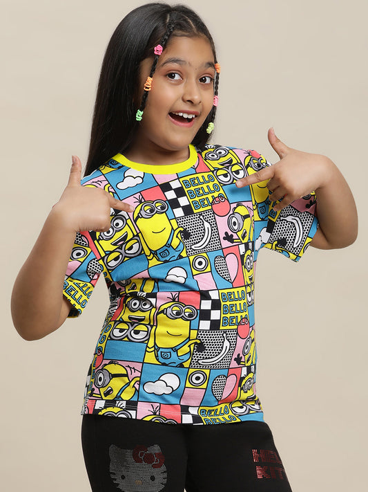 Minions Regular Fit Tshirt For Girls