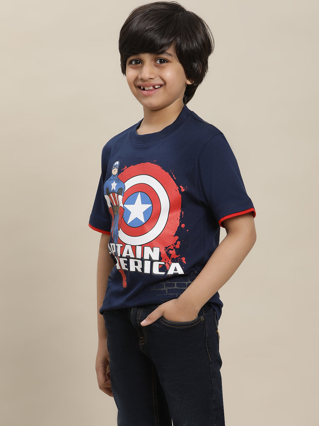 Captain America Regular Fit Tshirt For Boys