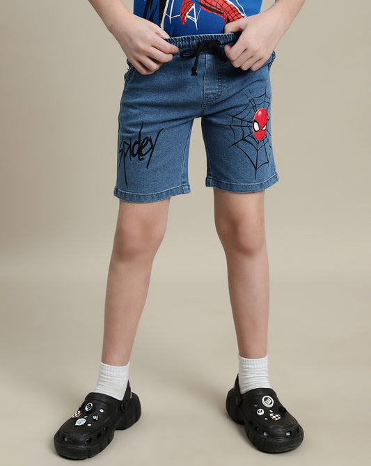 Spiderman Denim Shorts For Boys