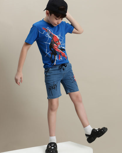 Spiderman Denim Shorts For Boys