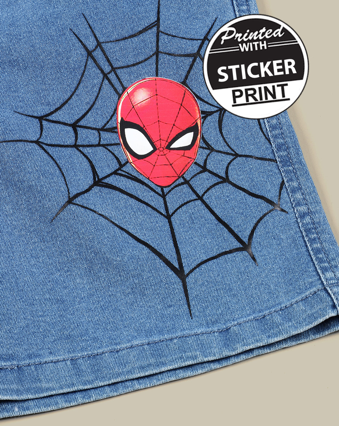 Spiderman Denim Shorts For Boys