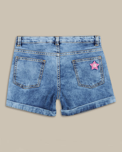 Barbie Denim Regular Fit Shorts For Girls