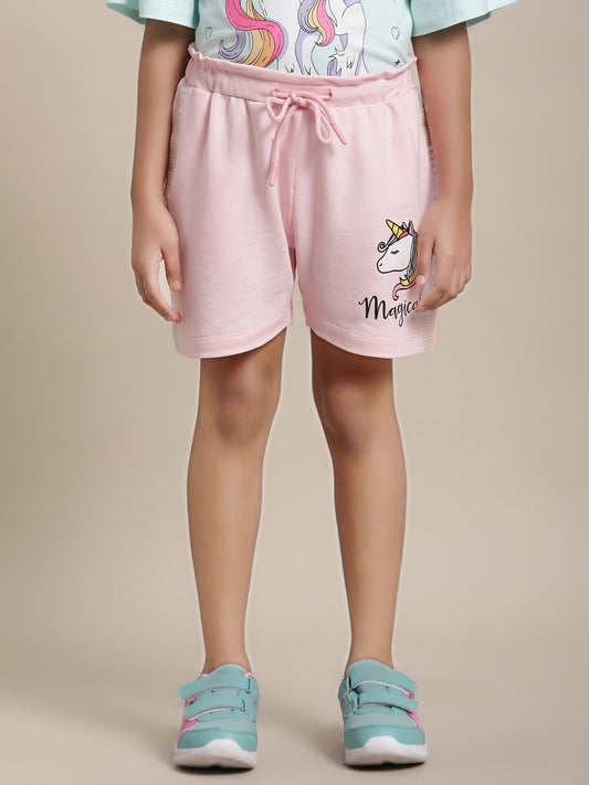 Unicorns Regular Fit Shorts For Girls