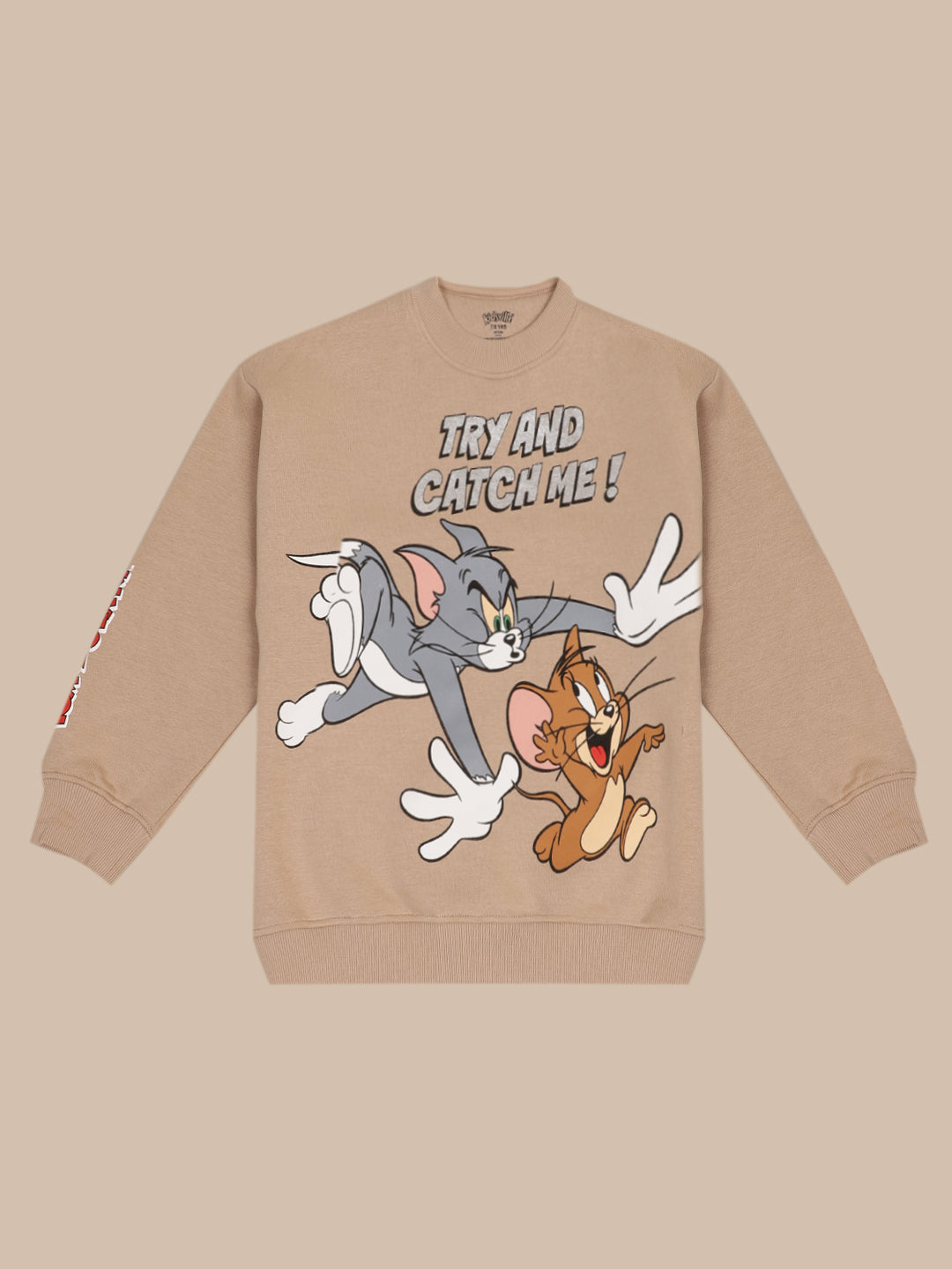 Tom & Jerry Printed Oversize Fit Sweatshirt For Boys