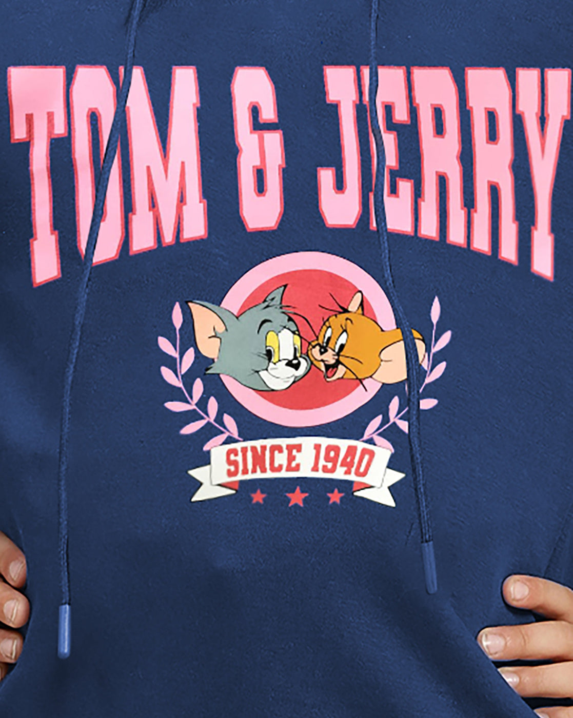 Tom & Jerry Printed Relaxed Fit Hoodie For Girls