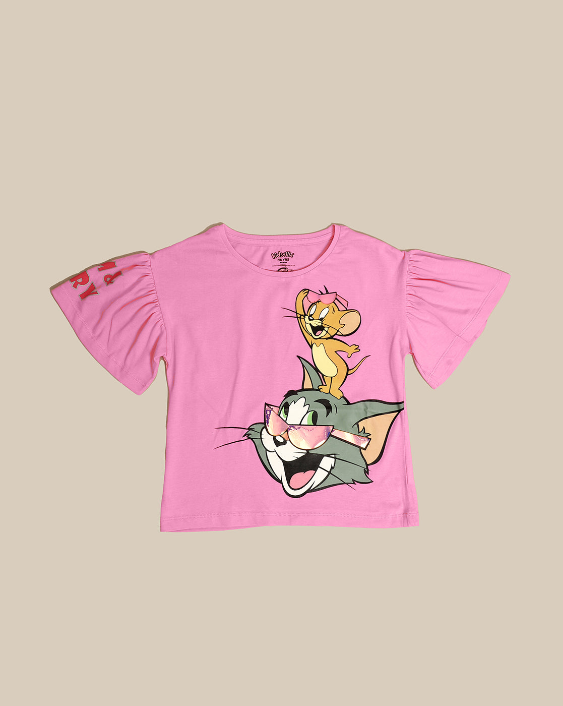 Tom & Jerry Printed Relaxed Fit Tshirt For Girls