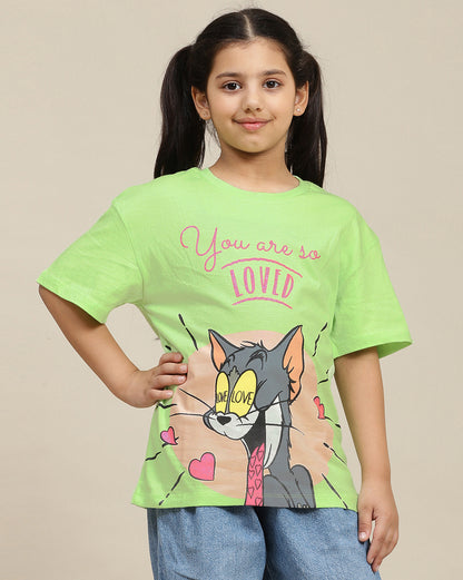 Tom & Jerry Printed Relaxed Fit Tshirt For Girls