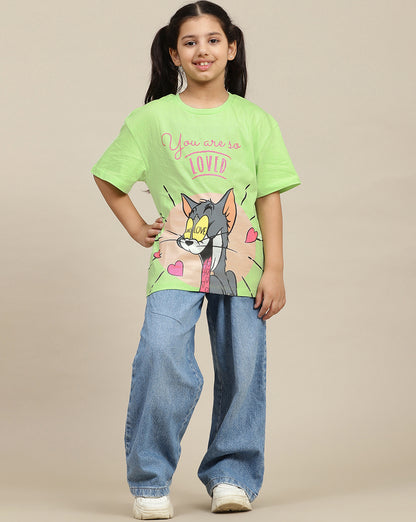 Tom & Jerry Printed Relaxed Fit Tshirt For Girls