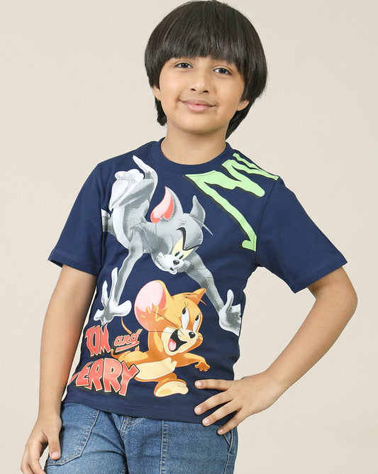 Tom & Jerry Printed Regular Fit Tshirt For Boys