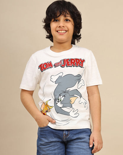 Tom & Jerry Printed Regular Fit Tshirt For Boys