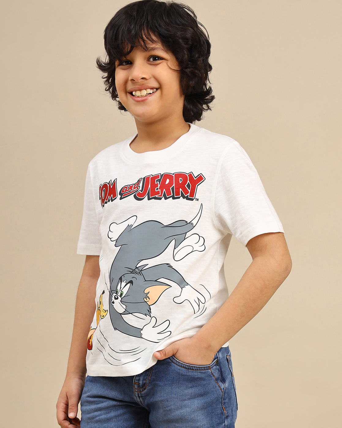 Tom & Jerry Printed Regular Fit Tshirt For Boys