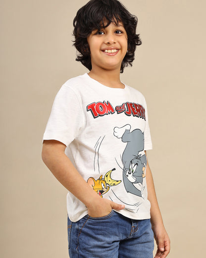 Tom & Jerry Printed Regular Fit Tshirt For Boys