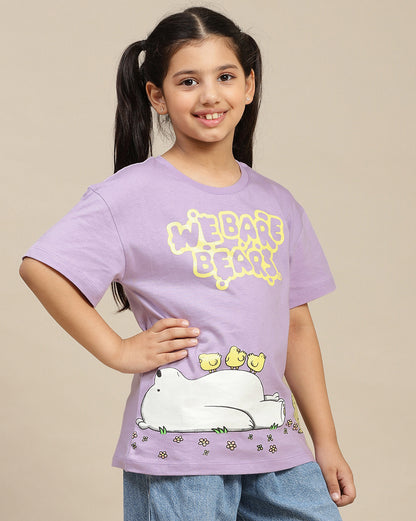 We Bare Bears Printed Relaxed Fit Tshirt For Girls