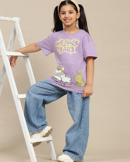 We Bare Bears Printed Relaxed Fit Tshirt For Girls