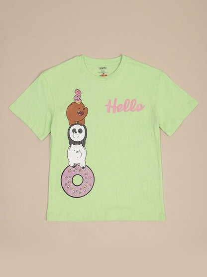 We Bare Bears Printed Relaxed Fit Tshirt For Girls